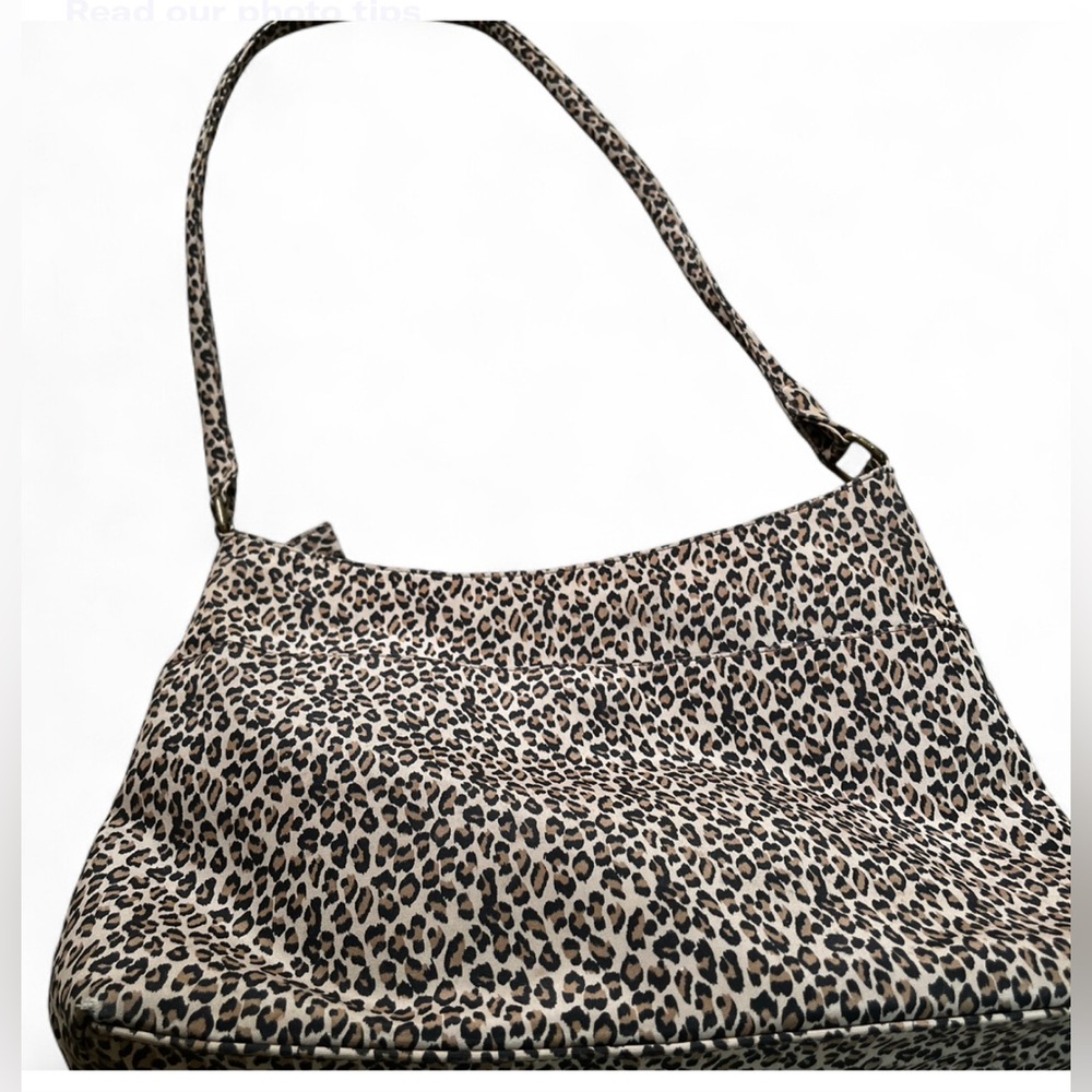 Leopard Print Shoulder Bag - Beige/Black